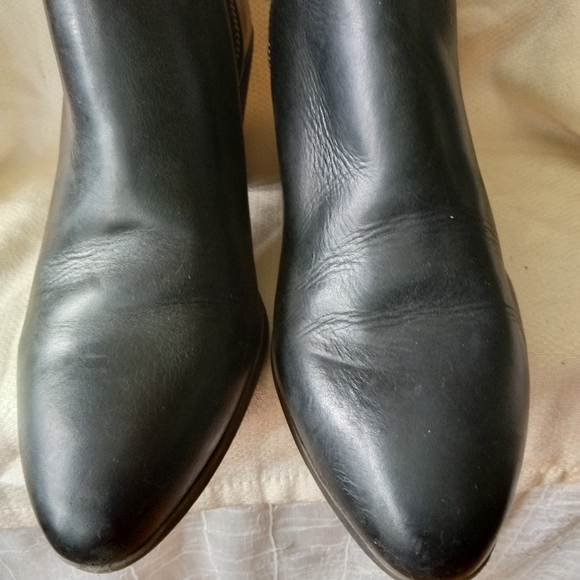 Frye women's double zipper ankle BROWN leather business casual short booties - Picture 4 of 10